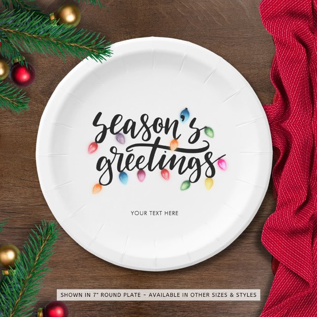 Plato De Papel Seasons Greetings Navidades festivos Nombre de las (Subido por el creador)