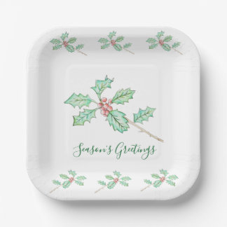 Plato De Papel Season's Greetings Paper Plate