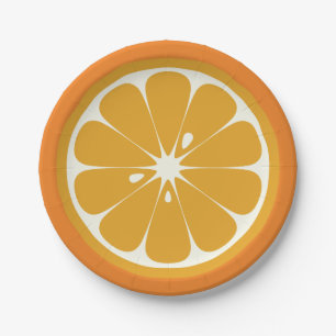 Plato De Papel Sector Naranja