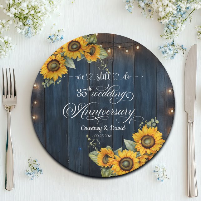 Plato De Papel Seguimos Haciendo 35° Aniversario Boda (Subido por el creador)