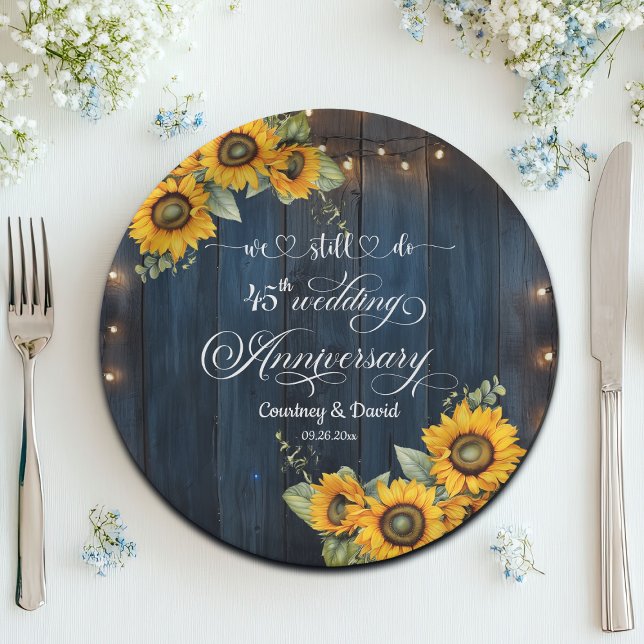 Plato De Papel Seguimos Haciendo 45° Aniversario Boda (Subido por el creador)