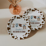 Plato De Papel Segunda Placa de papel de cumpleaños de SecondRode<br><div class="desc">Segundo tema de fiesta de cumpleaños del vaquero del Rodeo occidental.</div>