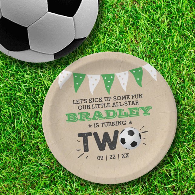 Plato De Papel Segundo cumpleaños de la pelota de fútbol de toda  (Subido por el creador)