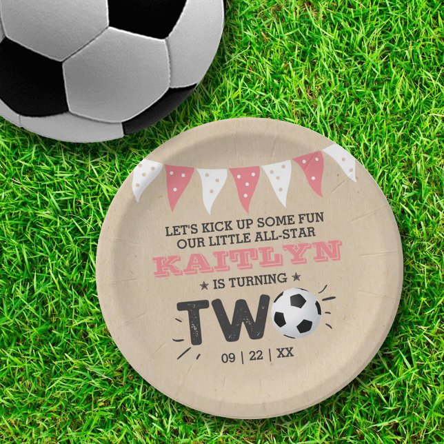 Plato De Papel Segundo cumpleaños de la pelota de fútbol de toda  (Subido por el creador)