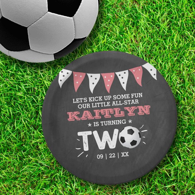Plato De Papel Segundo cumpleaños de la pelota de fútbol de toda  (Subido por el creador)