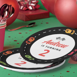 Plato De Papel Segundo cumpleaños de los chicos de la pista de ca