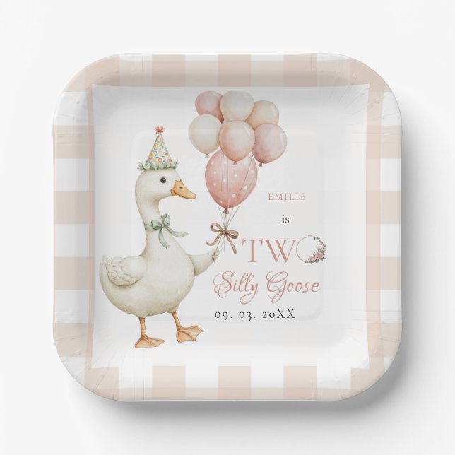 Plato De Papel Segundo cumpleaños de un bebé gótico tonto (Anverso)