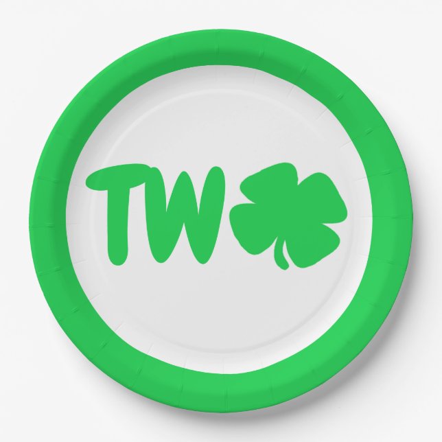 Plato De Papel Segundo cumpleaños del Día de San Patricio (Anverso)