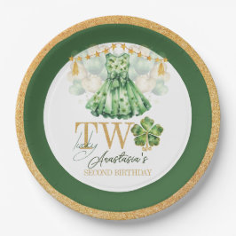 Plato De Papel Segundo cumpleaños Día de San Patricio personaliza