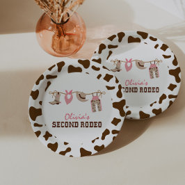 Plato De Papel Segundo Rodeo Vaquero Occidental Cumpleaños 2