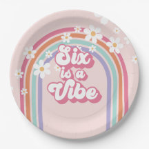 Seis es un Vibe Rainbow Pink 6º cumpleaños