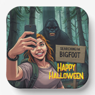 Plato De Papel Selfie Bigfoot Sasquatch