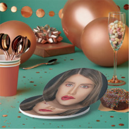 Plato De Papel Selfie de cara divertida personalizada