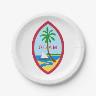 Plato De Papel Sello de Guam