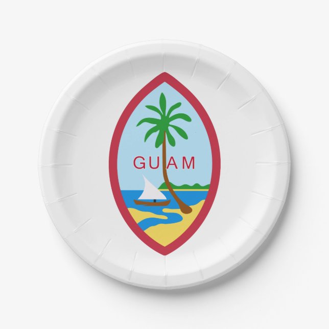 Plato De Papel Sello de Guam (Anverso)