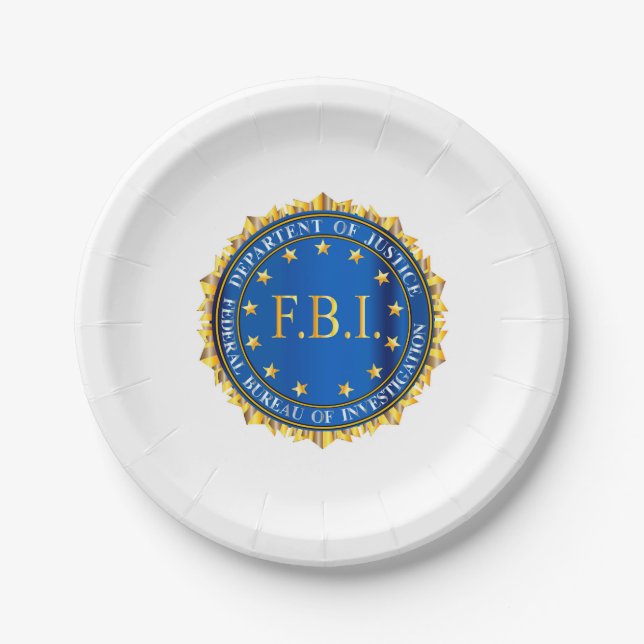 Plato De Papel Sello de Spoof del FBI (Anverso)
