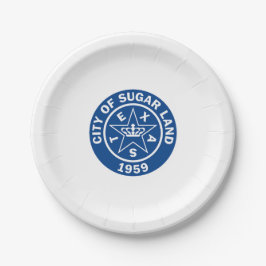 Plato De Papel Sello de tierras azucareras (Texas)