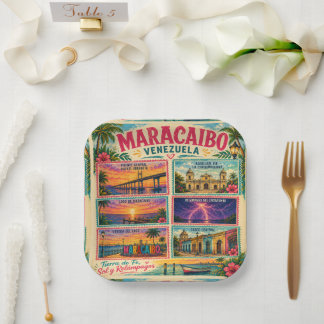 Plato De Papel Sello de Venezuela Maracaibo Estado Zulia Trópico