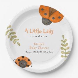 Plato De Papel Selva acuarela Little Ladybug Baby Shower