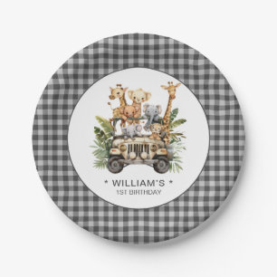 Plato De Papel Selva salvaje de un Safari primer cumpleaños