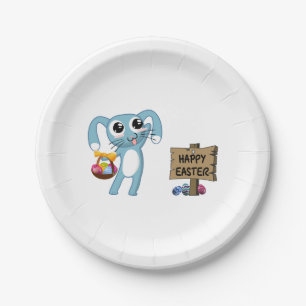 Plato De Papel Semana Santa Bunny desea feliz Pascua