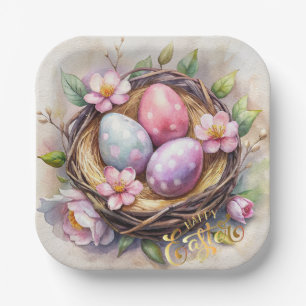 Plato De Papel Semana Santa. Huevos de Pascua.