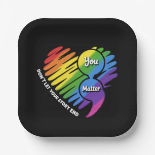 Plato De Papel Semikolon Prevención del Suicidio LGBTQ Salud Ment
