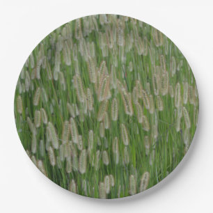 Plato De Papel Semillas de gramíneas verdes altas