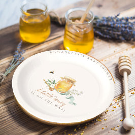 Plato De Papel Señal de bienvenida de Baby Shower de dulce miel p