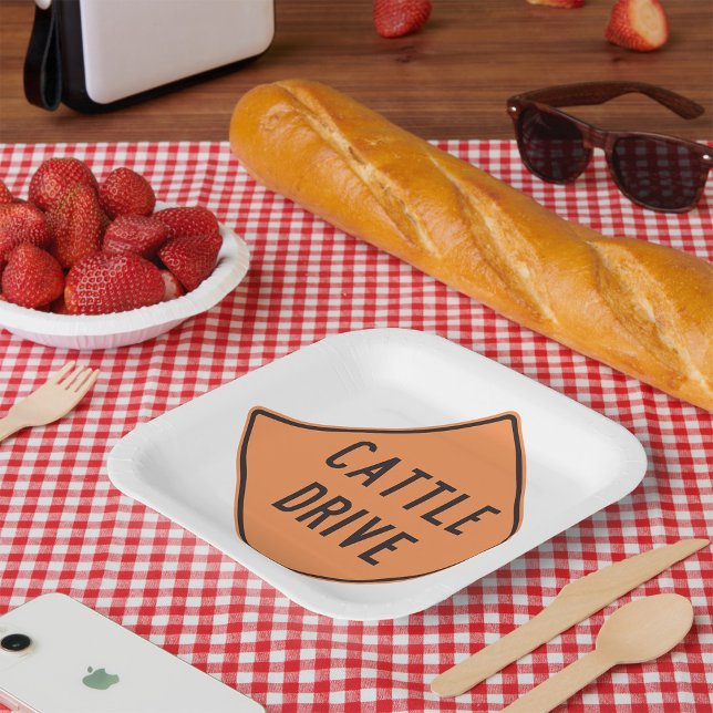 Plato De Papel Señal de camino de ganado (Subido por el creador)