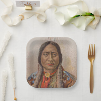 Plato De Papel Señales de humo: El jefe indio lakota está sentado