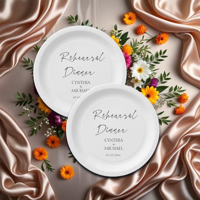 Plato De Papel Sencilla Boda de guión ensayo Cena (Subido por el creador)
