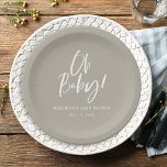 Plato De Papel Sencilla caligrafía Sexo Neutral Baby Shower<br><div class="desc">Sencilla caligrafía Sexo Las placas de papel Neutral Baby Shower presentan una caligrafía divertida y moderna en colores vivos y sólidos.</div>