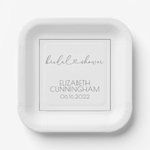 Plato De Papel Sencilla Moda elegante Minimalista Corazón Ducha B