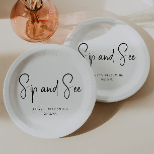 Plato De Papel Sencilla Sip Neutral Moderno Y Ver