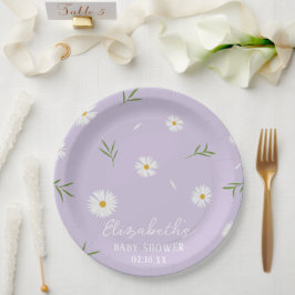 Plato De Papel Sencilla y elegante Baby Shower