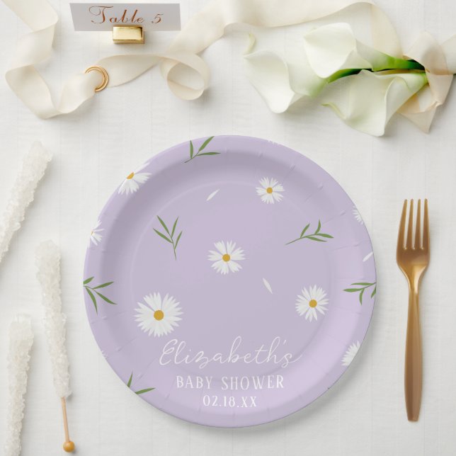 Plato De Papel Sencilla y elegante Baby Shower (Boda)