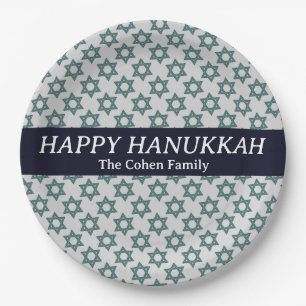 Plato De Papel Sencilla y elegante fotografía familiar Hanukkah