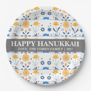 Plato De Papel Sencilla y elegante fotografía familiar Hanukkah