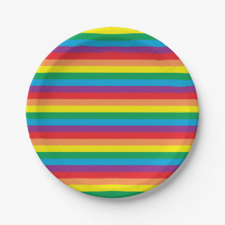 Plato De Papel Sencillamente patrón arco iris