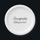 Plato De Papel Sencillas felicitaciones mínimas graduación añadir<br><div class="desc">diseño</div>