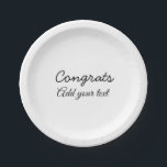 Plato De Papel Sencillas felicitaciones mínimas graduación añadir<br><div class="desc">diseño</div>