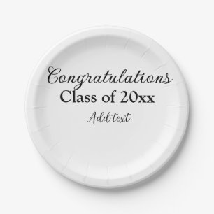 Plato De Papel Sencillas felicitaciones por graduación mínima aña