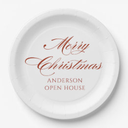 Plato De Papel Sencillo moderno Feliz Navidad 