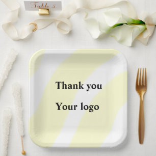 Plato De Papel Sencillo y minimalista logotipo personalizado eleg