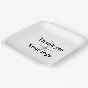 Plato De Papel Sencillo y minimalista logotipo personalizado eleg