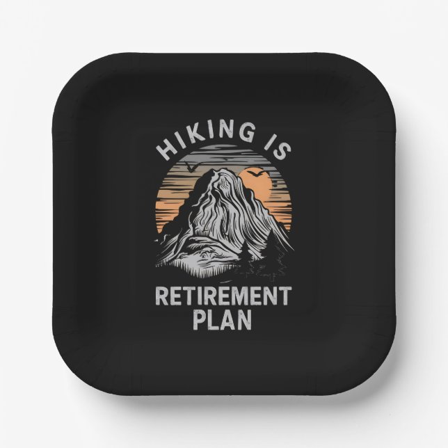 Plato De Papel Senderismo es un plan de retiro divertido (Anverso)