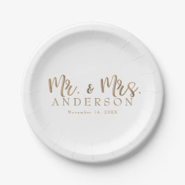 Plato De Papel SEÑOR & SEÑORA Tipografía de escritura moderna min