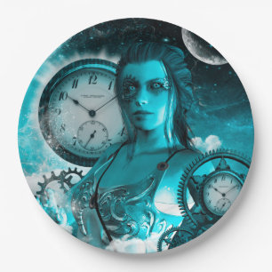 Plato De Papel Señora impresionante del steampunk en el universo