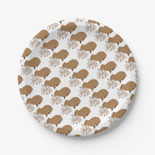 Plato De Papel señora loca del capybara
